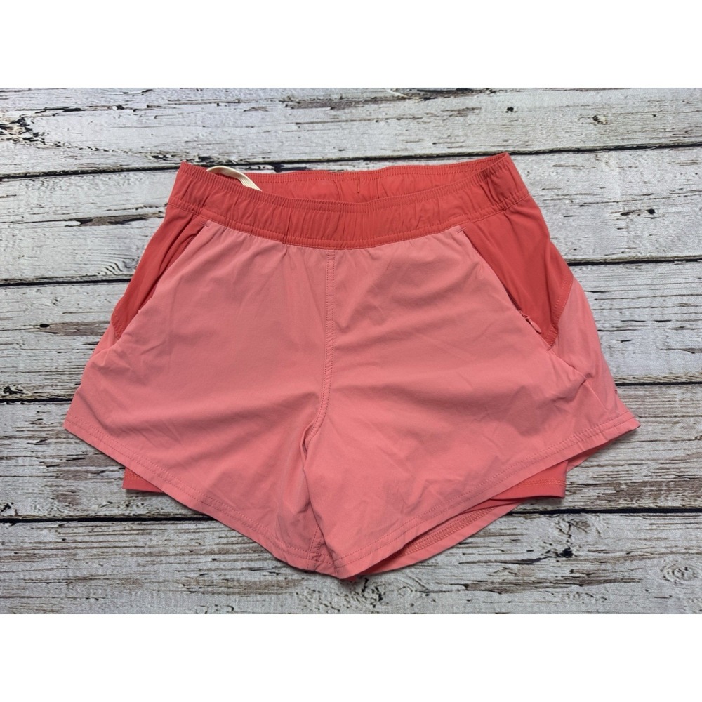 Fair Harbor Shorts Womens XS Peach Orange Stretch Biker Lined Active Gym Track